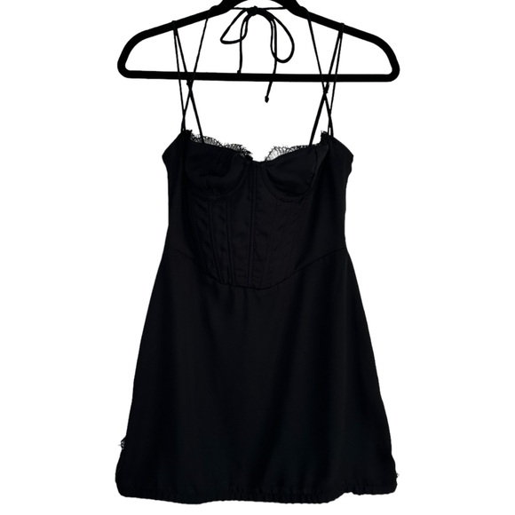 White Fox Boutique Dresses & Skirts - White Fox Womens Black Corset Mini Dress - Size S, Lace Details